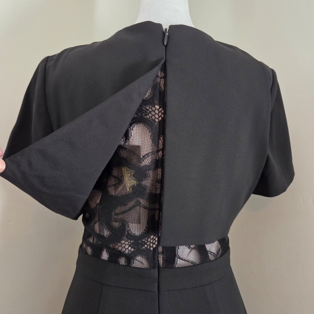BCBGMaxAzria Haylee Black Maxi Dress with Lace Accent, Sz 6 - Picture 5 of 8